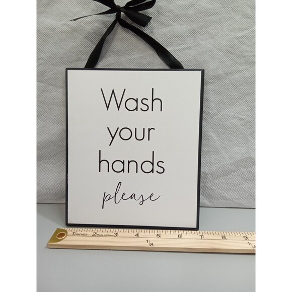Wash Your Hands Please Wall Decor Bathroom - Picture 3 of 4